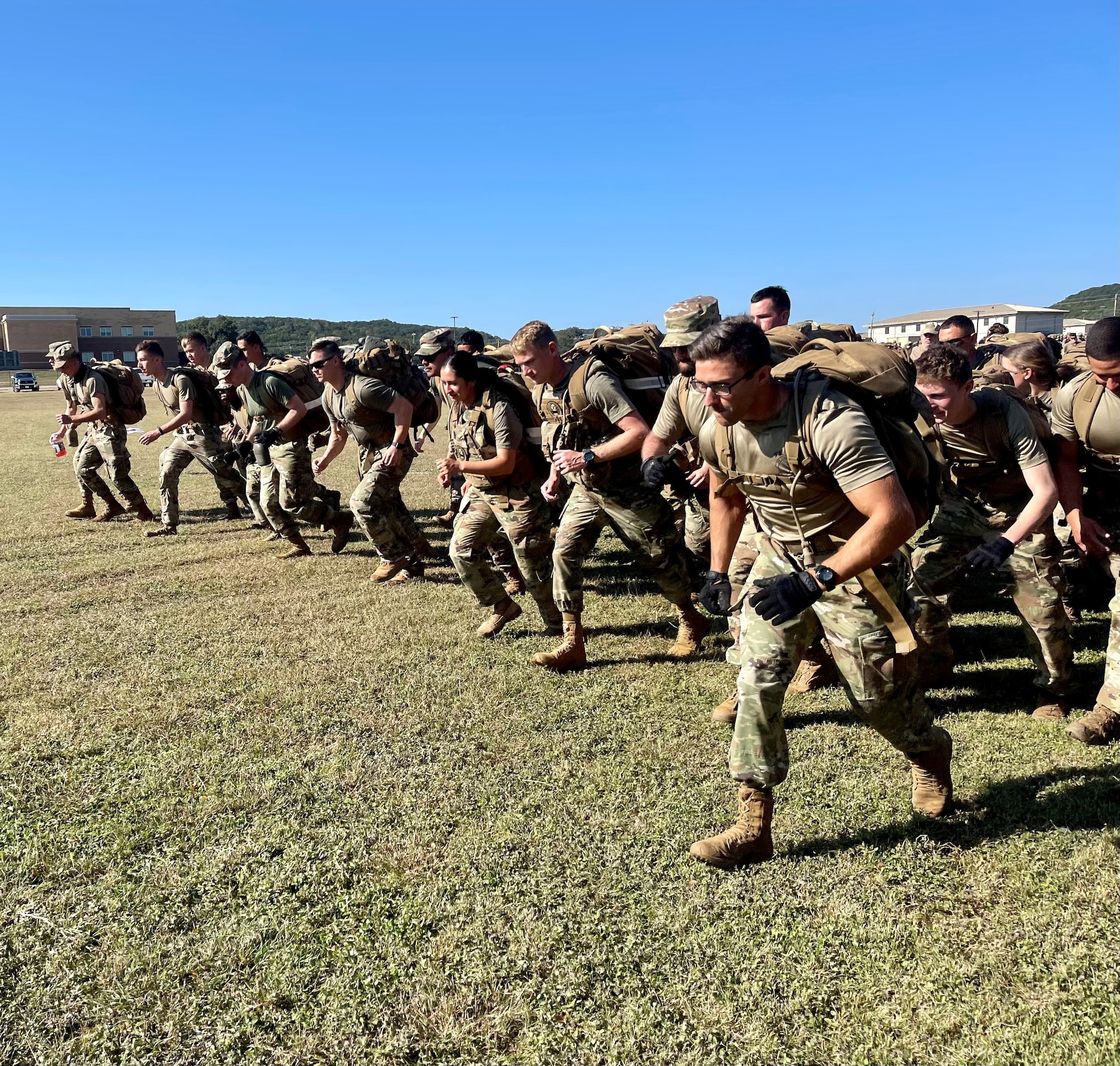 Airmen begin the ruck