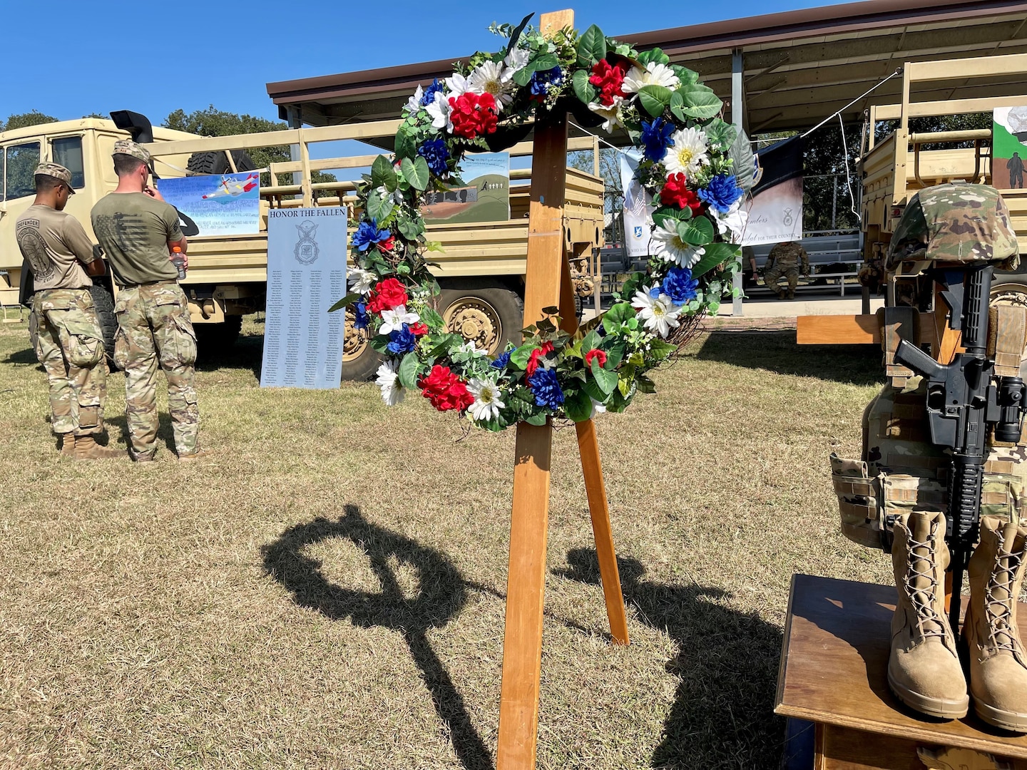 Wreath on display at 14th annual defender ruck