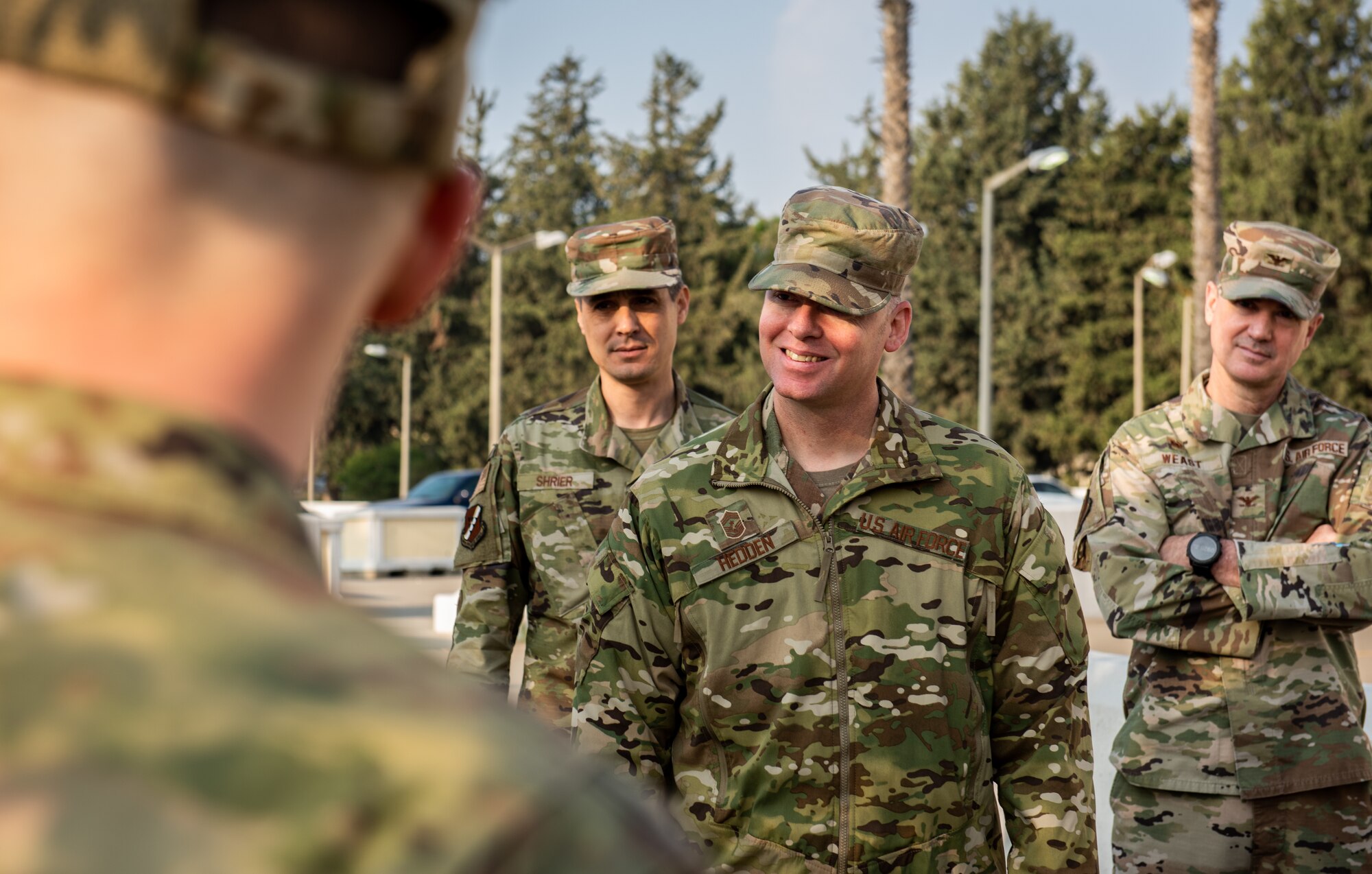 U.S. Air Force Chief Master Sgt. Benjamin Hedden, U.S. Air Forces in Europe-Air Forces Africa command chief, along with 39th Air Base Wing senior leaders, tours the 39th Medical Group facility during his visit to Incirlik Air Base, Turkey, Nov. 23, 2021. Hedden traveled to Incirlik AB to meet with Airmen assigned to the 39th Air Base Wing, learn about their capabilities and gain insight into the wing’s mission in defending NATO’s southern flank. (U.S. Air Force photo by Senior Airman Matthew Angulo)