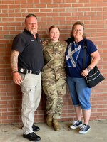 Soldier with parents
