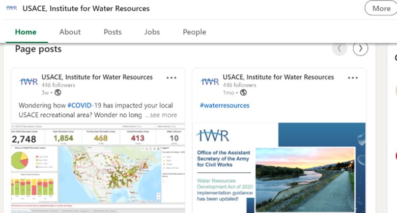 Screenshot of IWR LinkedIn Page