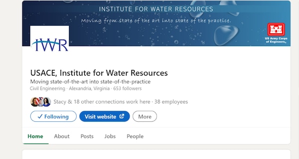 Screenshot of IWR LinkedIn Page