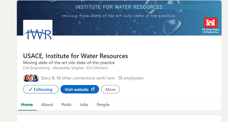 Screenshot of IWR LinkedIn Page
