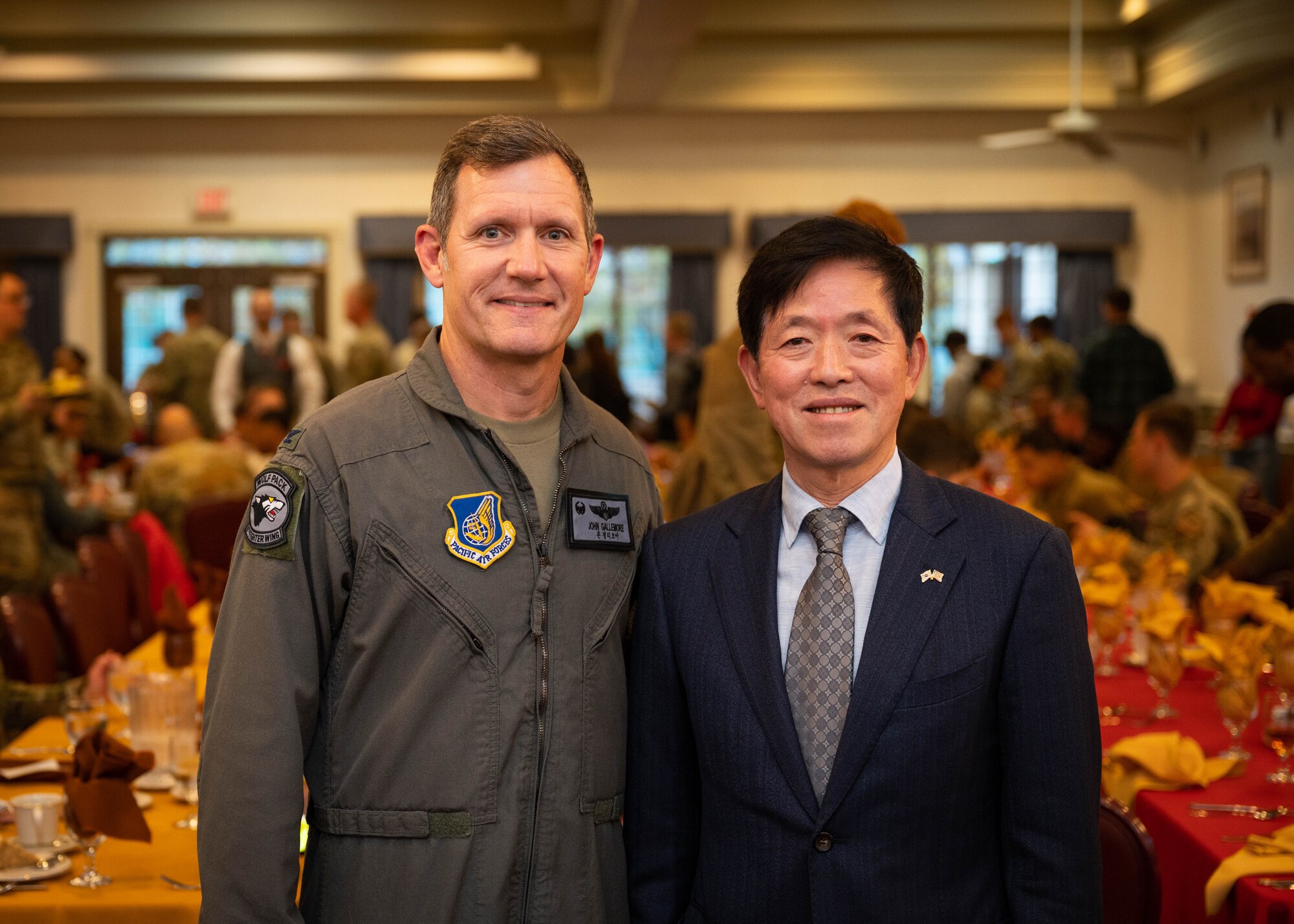 The 8 FW Good Neighbors Group and the Korean and American Gunsan Alliance, who have been partners with the Wolf Pack for over 40 years, hosted a Thanksgiving meal for members of the pack.