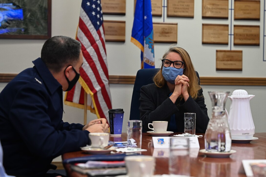 U.S. Rep. Melanie Stansbury receives a mission brief