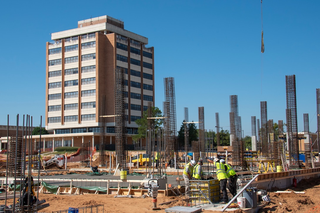 U.S. Army Corps of Engineers staff and contractors construct new facilities for the U.S. Army Cyber Center of Excellence on Fort Gordon Sept. 29.