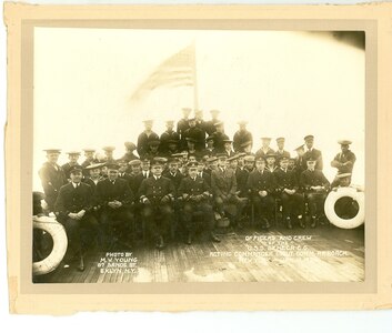 "Officers and crew of the U.S.S. SENECA, C.G.; Acting Commander Lieut. Comm. P. F. Roach, New York, Jan. 19, 1924."