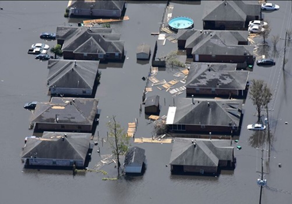 A flooded neighborhood in LaRose, La.