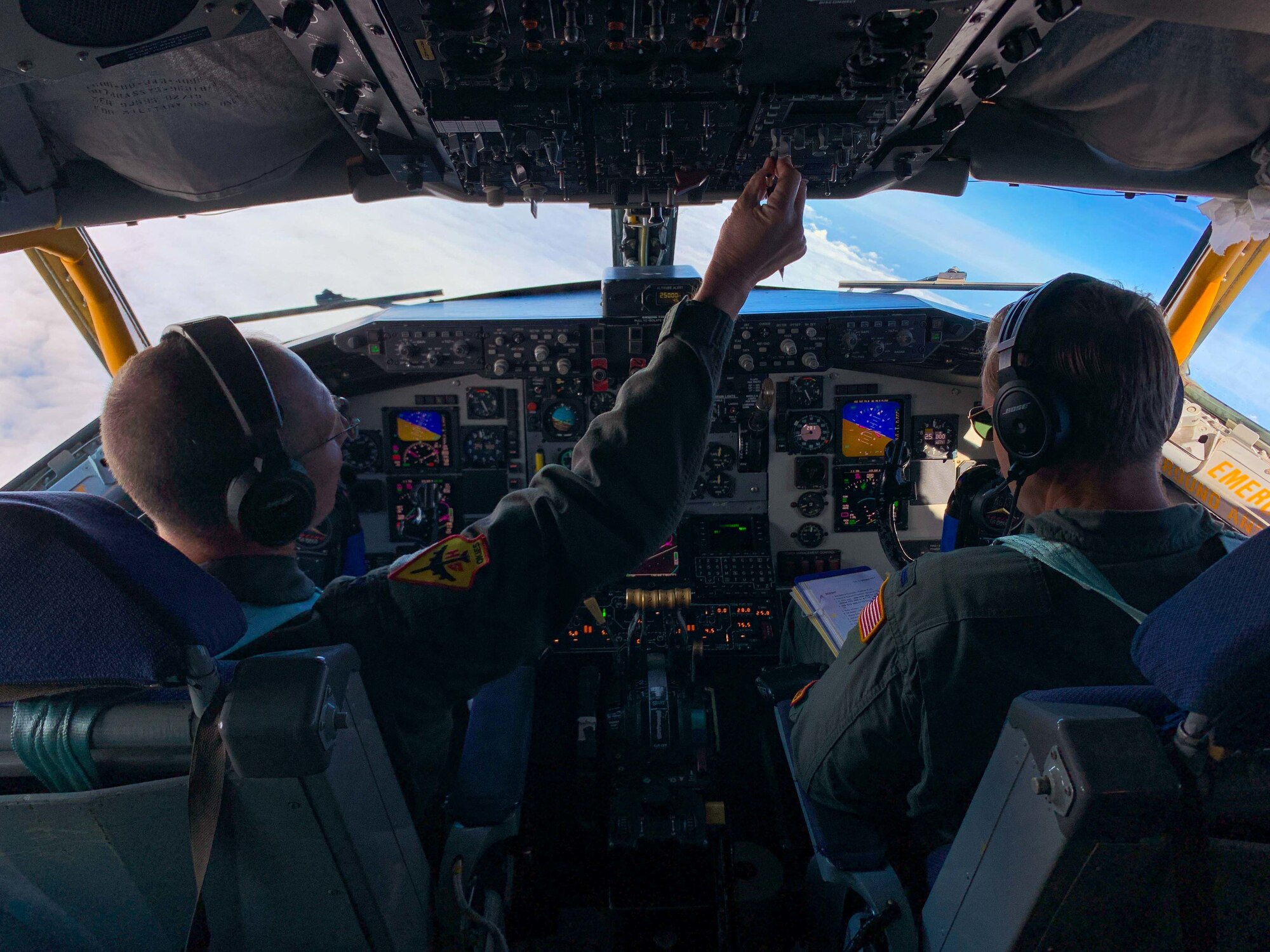 Pilots in flight deck