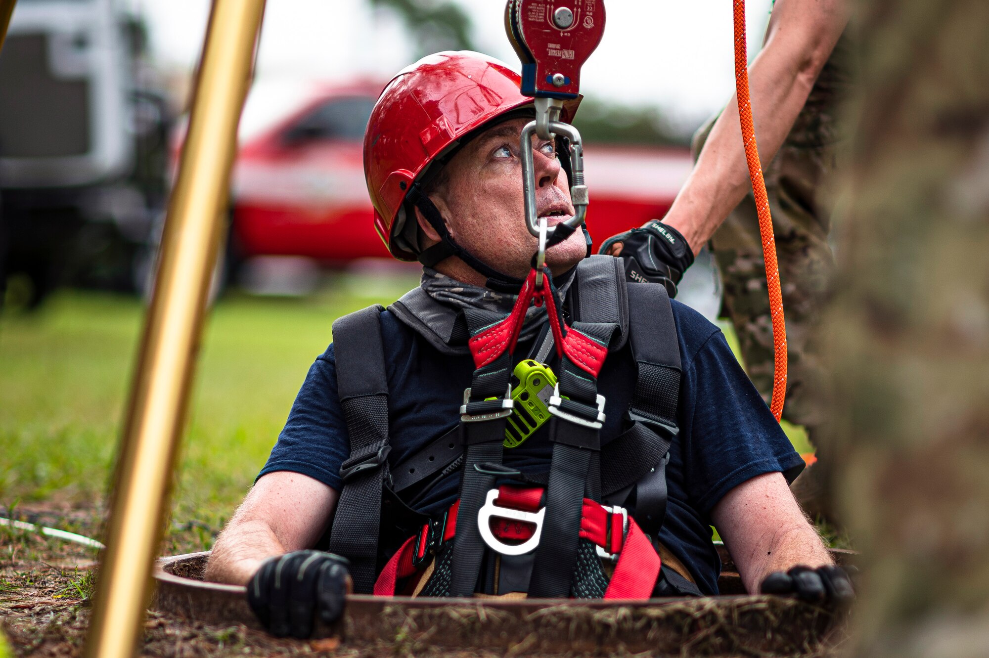 Low frequency, high risk: 23 CES firefighters practice confined space rescue