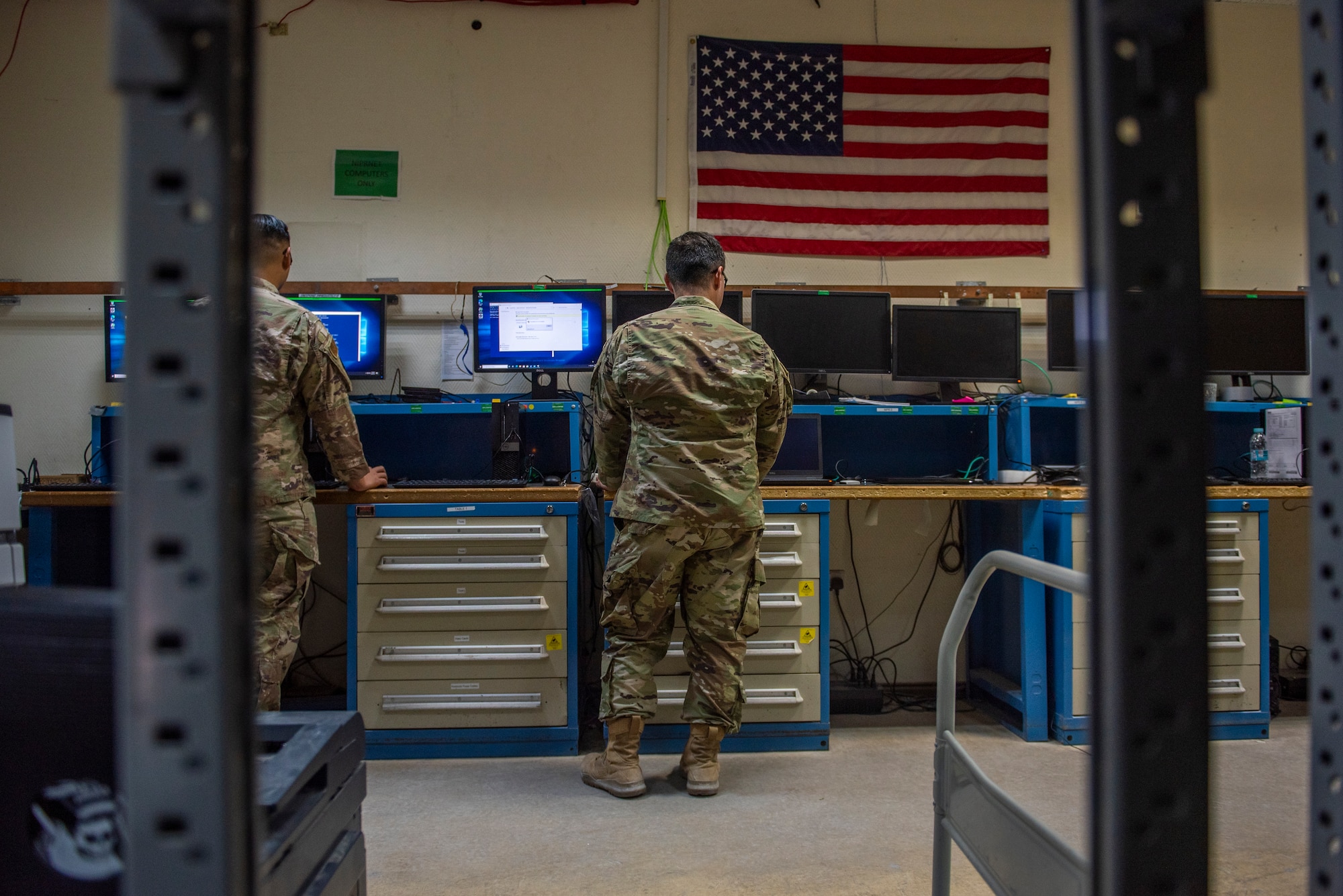Due to the Afghanistan evacuation operation, the 379th ECS learned that many of their day-to-day processes, post crisis, could be updated, revised and improved. (U.S. Air Force photo by Senior Airman Kylie Barrow)