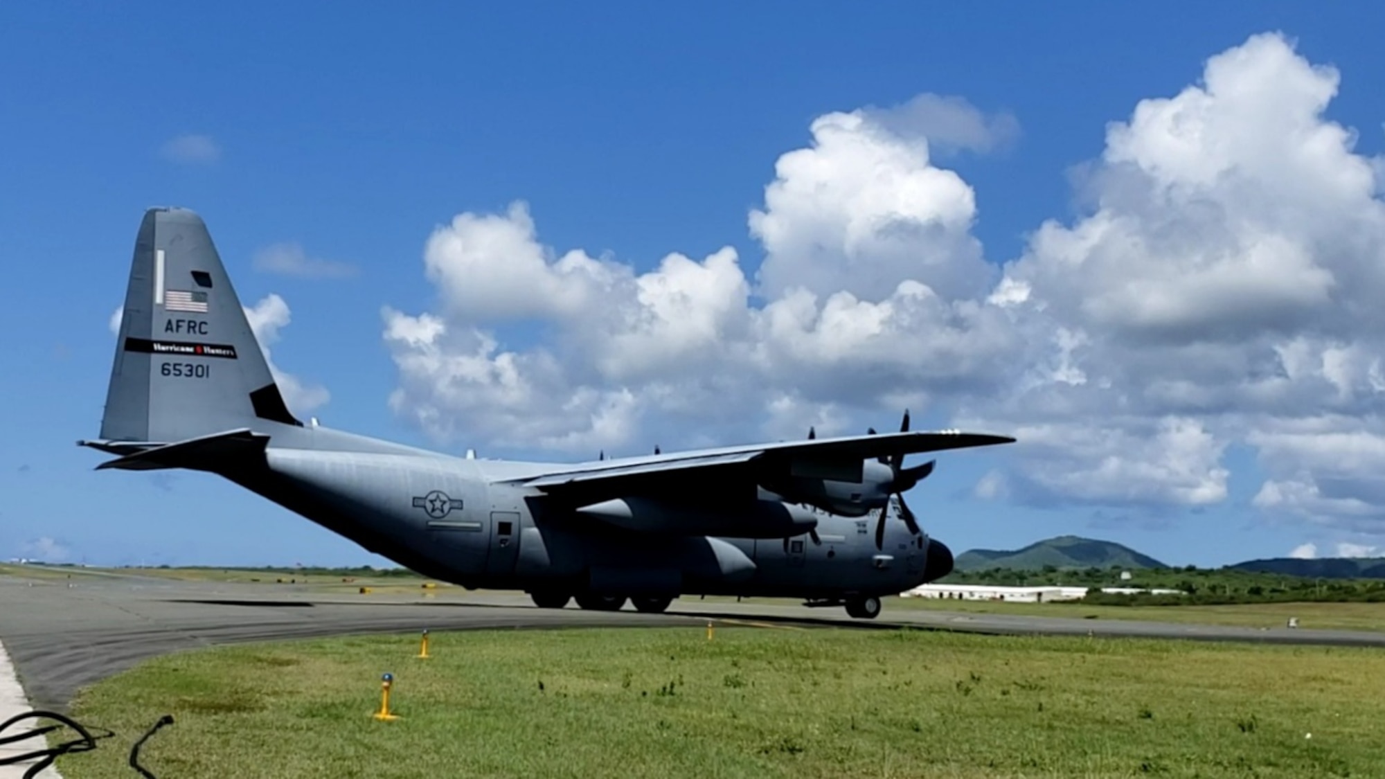 Members of the 53rd Weather Reconnaissance Squadron takeoff for Hurricane Sam to gather weather data for the National Hurricane Center, Sept. 28, 2021. The weather data is collected and sent to the NHC in order to ensure more accurate and up-to-date forecasts and models of the storms.  (U.S. Air Force photo by Jessica L. Kendziorek)