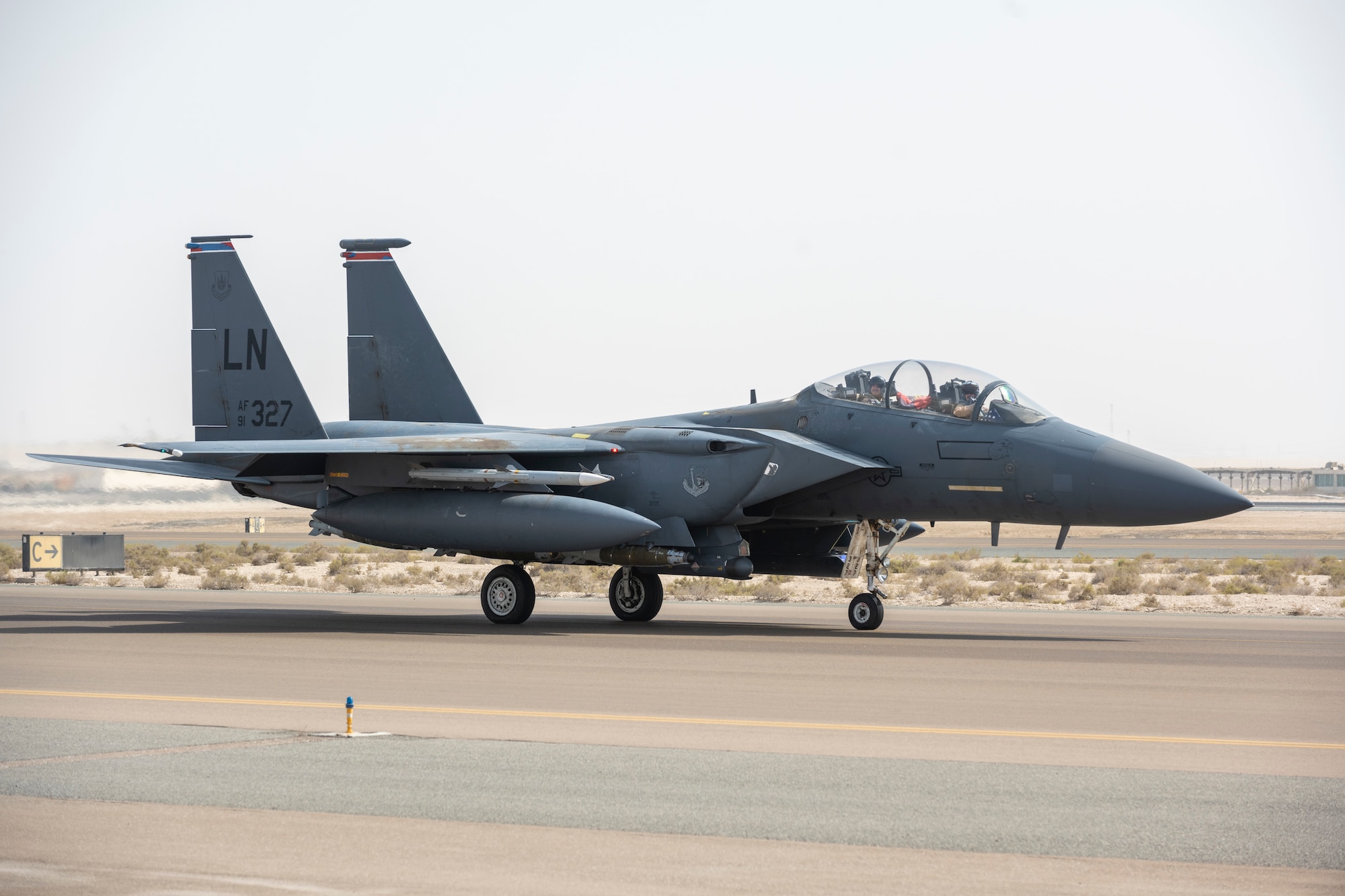 F-15 jet on the runway