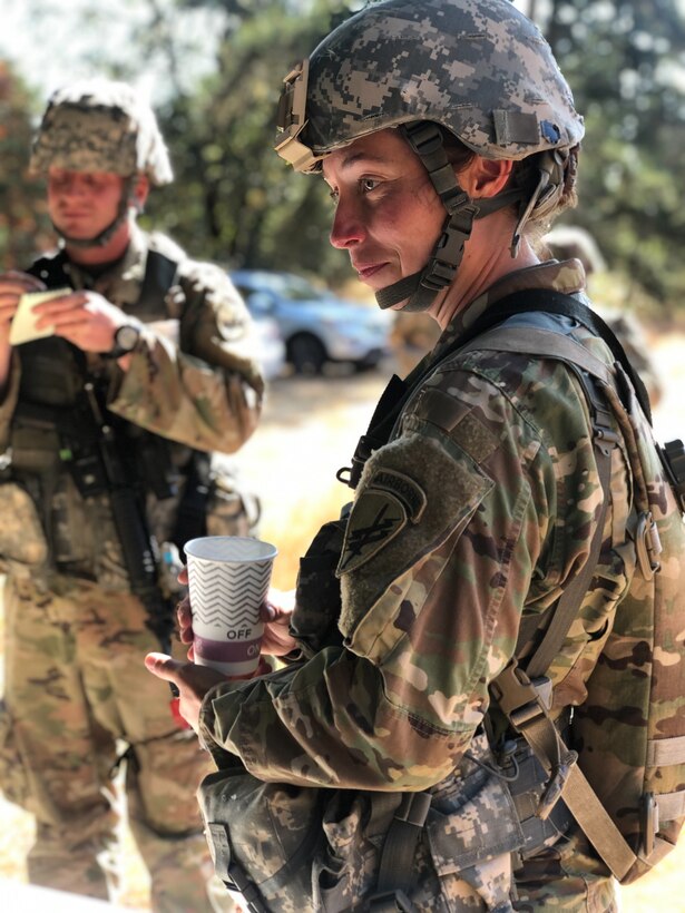 U.S. Army Reserve Sgt. Doria R. Hastings, team leader for Detachment 1270, conducts key leader engagement during the Psychological Operations Team Situational Training Exercise (STX) in a mock training village. Soldiers from the 361st Tactical Psychological Operations Company, based in Bothell, Wash., and the 12th Psychological Operations Battalion, headquartered in Mountain View, Calif., conducted tactical psychological operations and collective training Aug. 14 – 23, 2021, Joint Base Lewis McChord, Wash. The exercise is part of the unit’s annual training, focusing on preparing the unit to operate in a multi-domain, hybrid-threat environment.