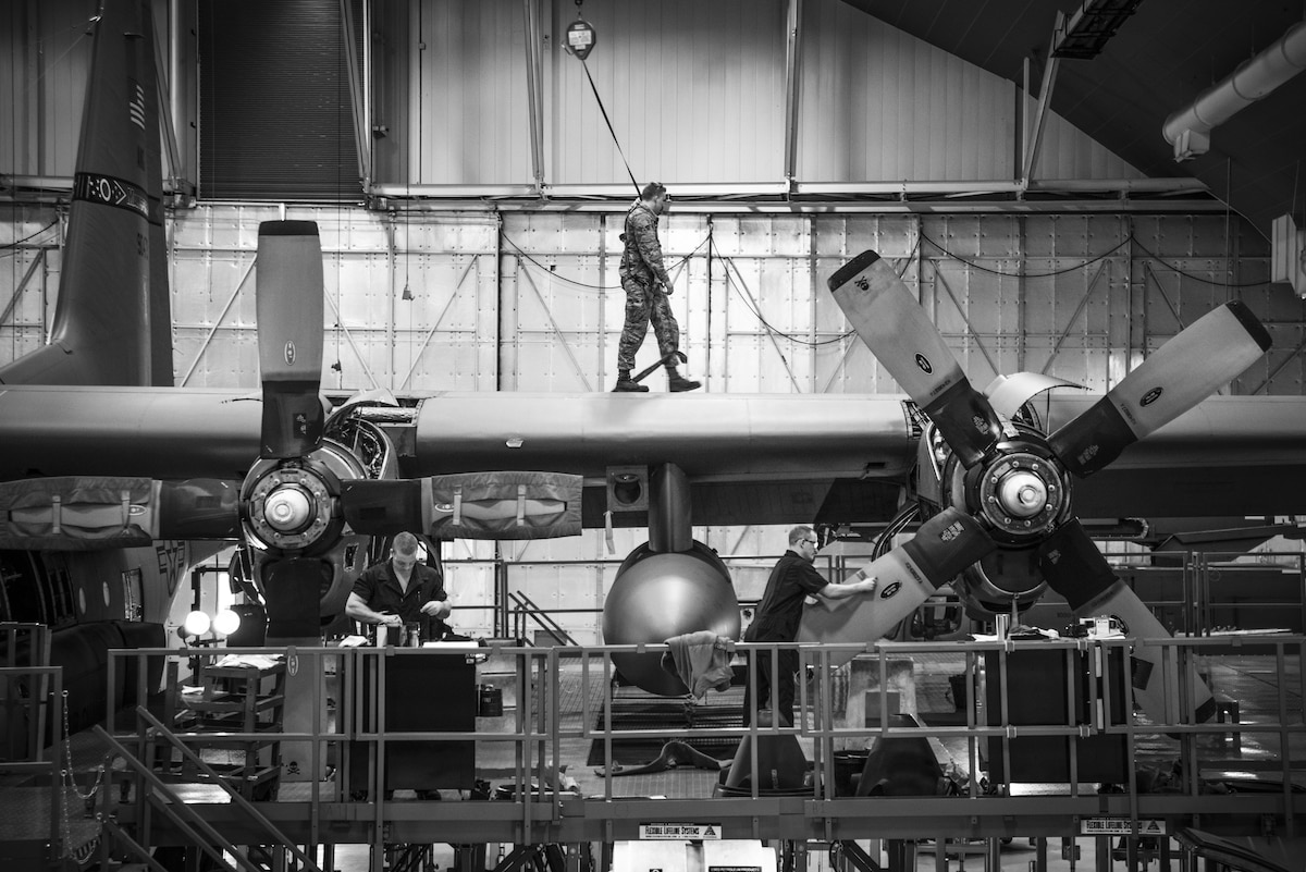 Airmen from the 179th Airlift Wing Maintenance Group perform an isochronal inspection of a C-130H Hercules on Feb. 14, 2017, at the 179th Airlift Wing, Mansfield, Ohio. The 179th Airlift Wing is always on a mission to be the first choice to respond to community, state and federal missions with a trusted team of highly qualified Airmen. (U.S. Air National Guard photo by Tech. Sgt. Joe Harwood\Released)