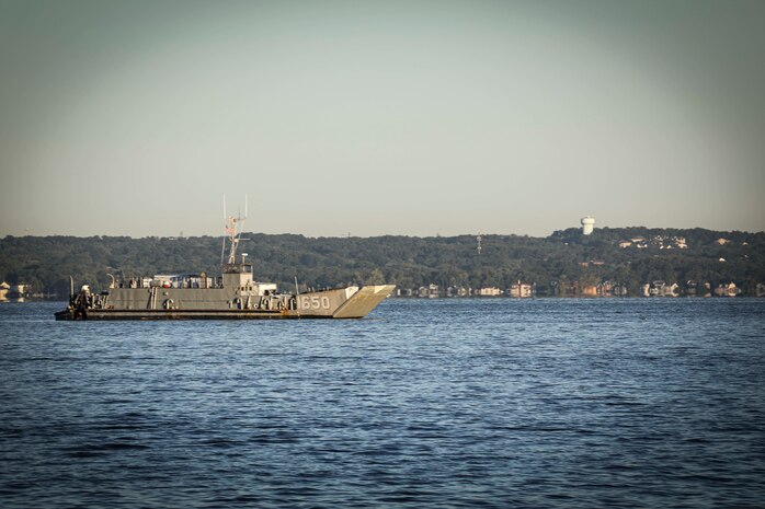 September 24, 2021 | Naval Support Activity Indian Head, Md. – U.S. Marines and Sailors with Chemical Biological Incident Response Force (CBIRF) conduct Capital Shield aboard Naval Support Activity Indian Head, Md, on Sept. 24, 2021. Capital Shield is conducted to give CBIRF personnel experience with an amphibious response in the event that CBIRF is called to respond, and conventional roads are unavailable. (Official U.S. Marine Corps photo by SSgt. Kristian S. KarstenReleased)