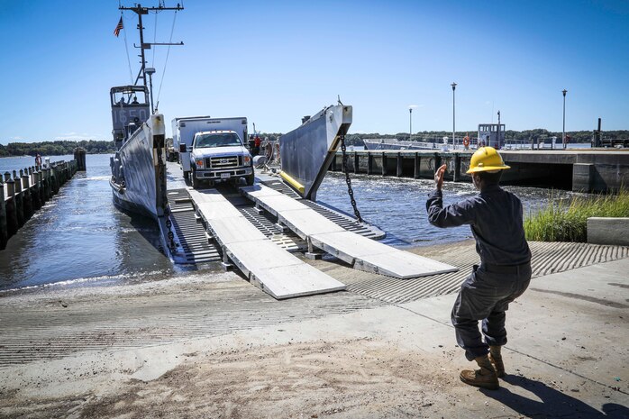 September 24, 2021 | Naval Support Activity Indian Head, Md. – U.S. Marines and Sailors with Chemical Biological Incident Response Force (CBIRF) conduct Capital Shield aboard Naval Support Activity Indian Head, Md, on Sept. 24, 2021. Capital Shield is conducted to give CBIRF personnel experience with an amphibious response in the event that CBIRF is called to respond, and conventional roads are unavailable. (Official U.S. Marine Corps photo by SSgt. Kristian S. KarstenReleased)