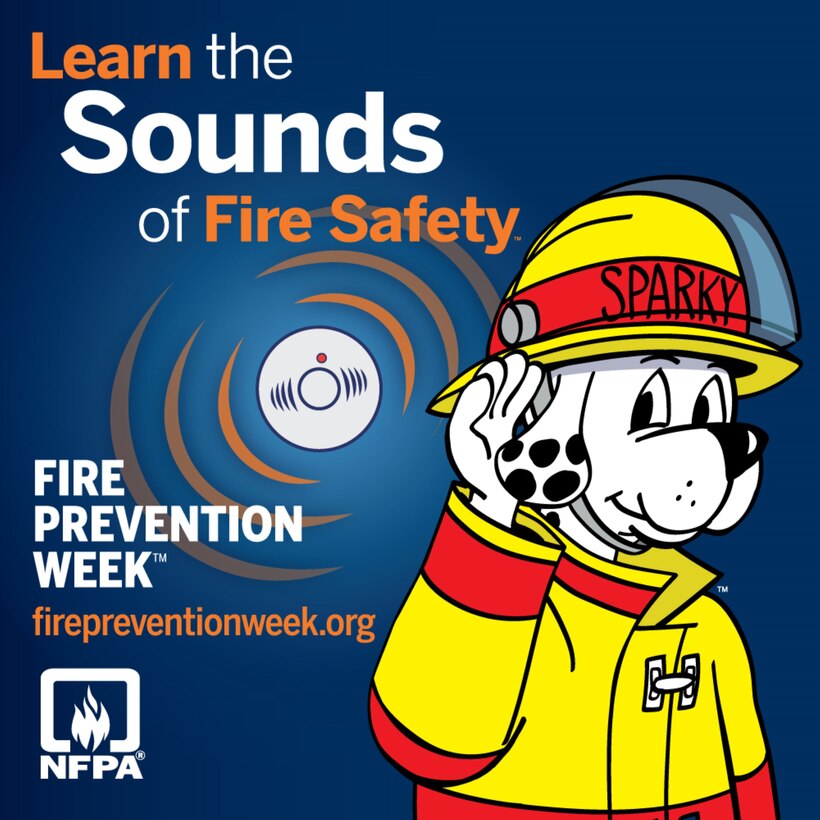 Marine Corps Logistics Base Albany Fire & Emergency Services is spreading the word about safe fire practices during National Fire Prevention Week. The National Fire Protection Association has announced the theme for its FPW 2021 campaign: “Learn the Sounds of Fire Safety!” (Courtesy Photo)