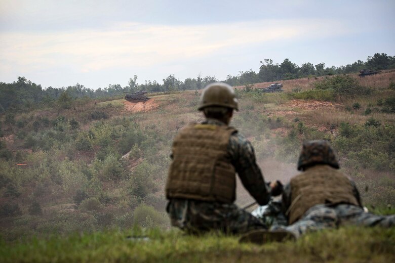 September 28, 2021 | Marine Corps Base Quantico, Va. – U.S. Marines and Sailors with Chemical Biological Incident Response Force (CBIRF) conduct training with crew served weapons aboard MCB Quantico, Va, on Sept. 28, 2021. This type of training is conducted to familiarize Marines who may not use these weapon systems often, in how to operate them, no matter the Marine’s job. (Official U.S. Marine Corps photo by SSgt Kristian S. Karsten/Released)