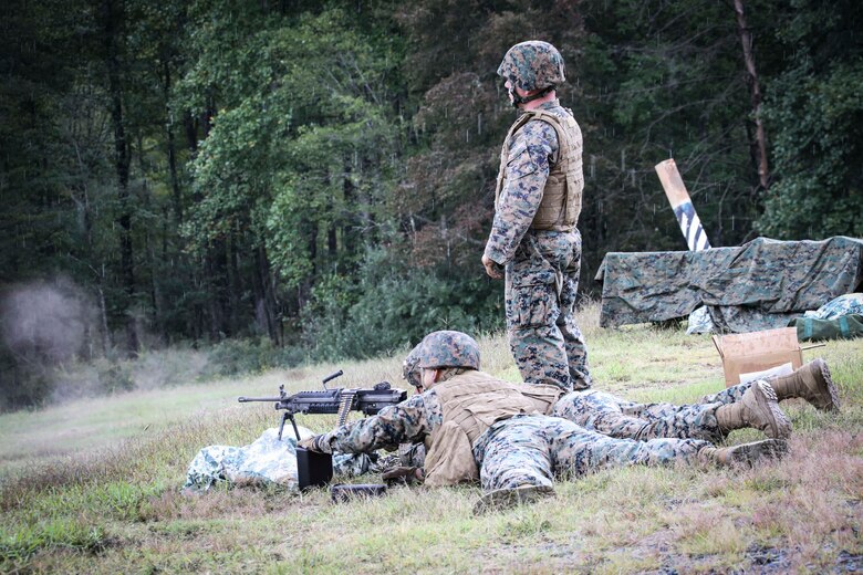 September 28, 2021 | Marine Corps Base Quantico, Va. – U.S. Marines and Sailors with Chemical Biological Incident Response Force (CBIRF) conduct training with crew served weapons aboard MCB Quantico, Va, on Sept. 28, 2021. This type of training is conducted to familiarize Marines who may not use these weapon systems often, in how to operate them, no matter the Marine’s job. (Official U.S. Marine Corps photo by SSgt Kristian S. Karsten/Released)