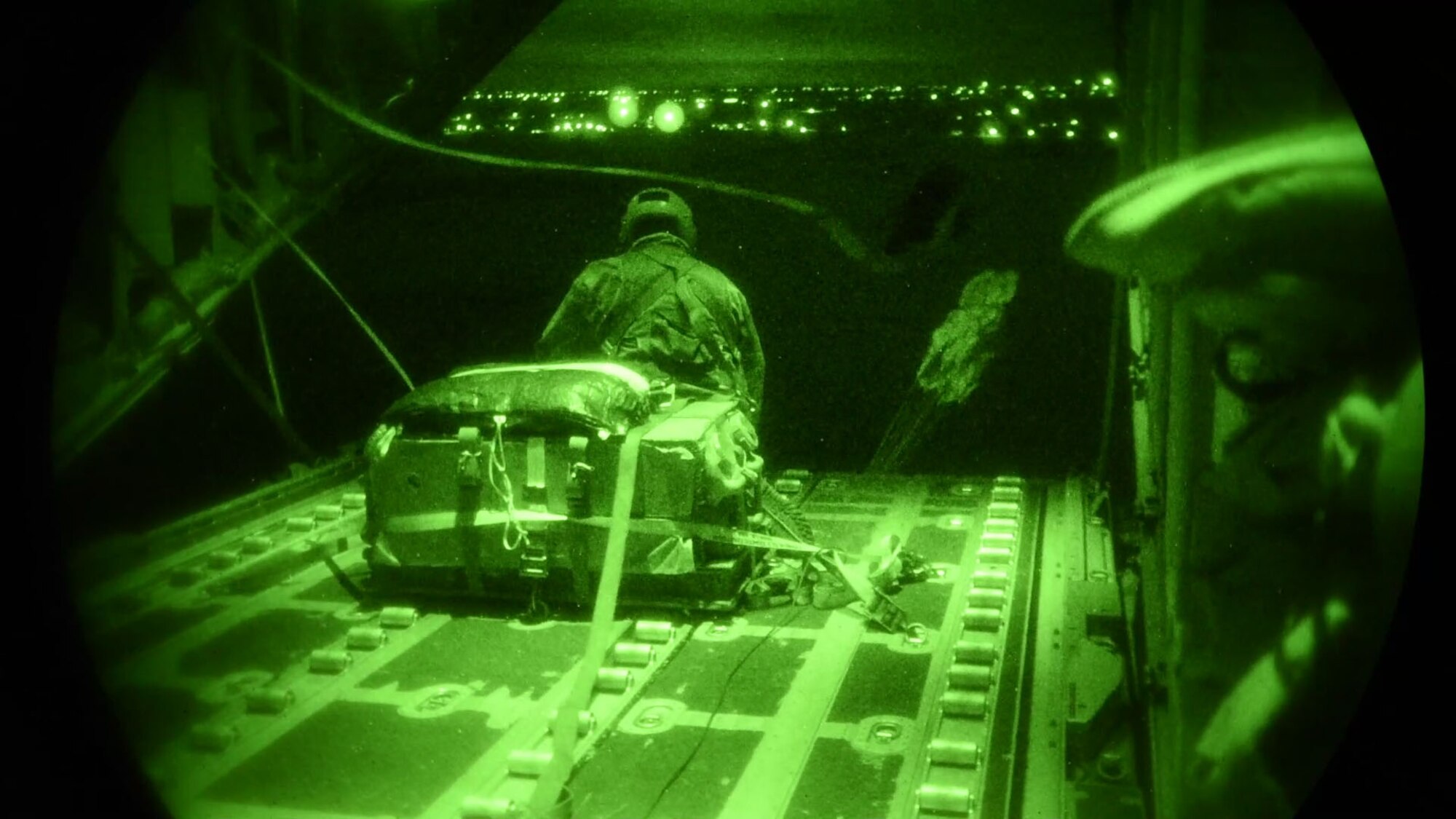 An Airman deploys an airdrop.