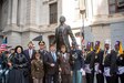 Attendees at the annual Maj, Octavius V. Catto Honor Ceremony pose for a photo at the Catto Monument at Philadelphia City Hall on Oct. 2, 2021.