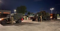 Members of the 563rd Medical Logistics Company’s Forward Logistics Element prepare to deploy for an Emergency Deployment Response Exercise, or EDRE, as part of a combined command post training in August. (Courtesy)