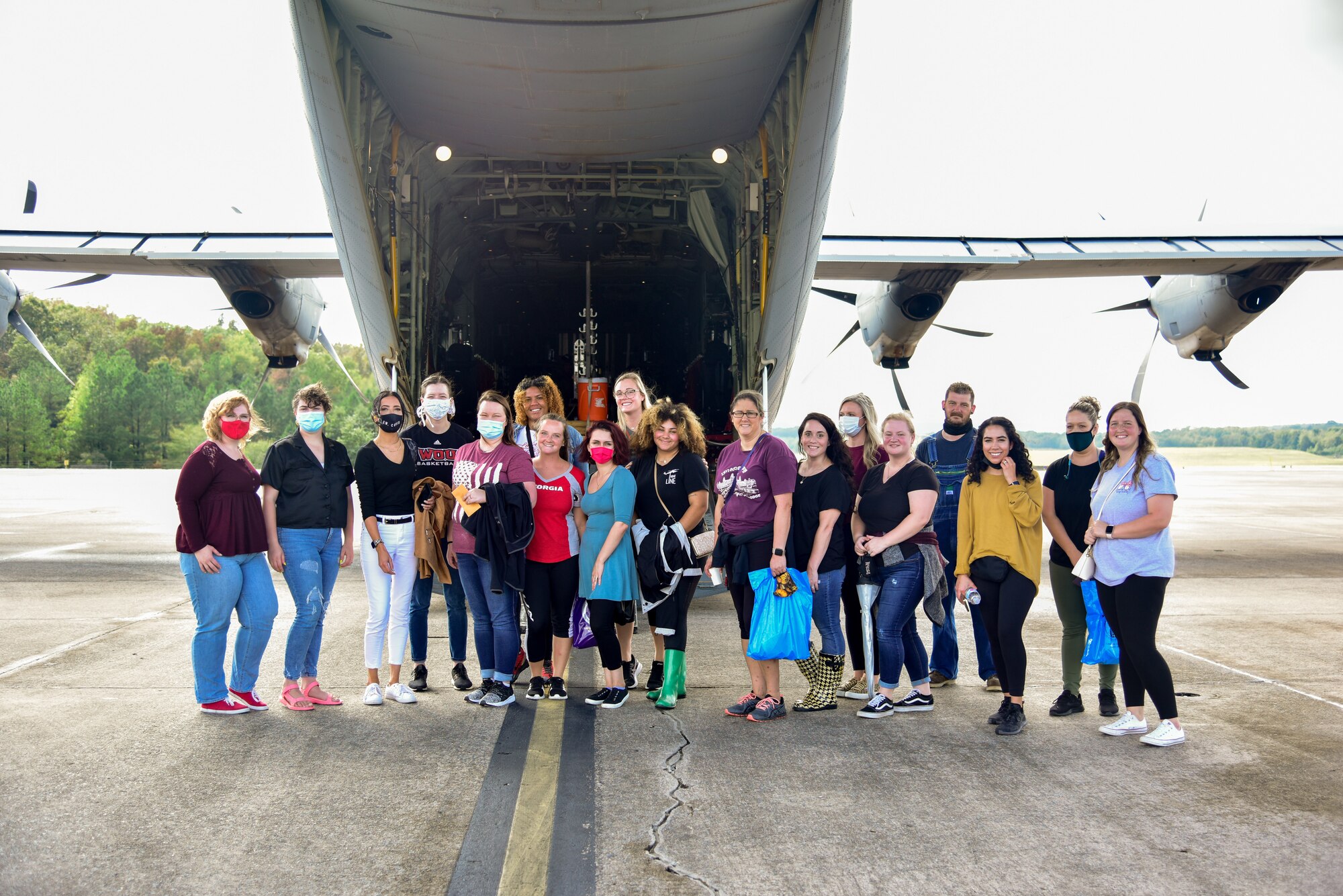 A group of people pose for a photo