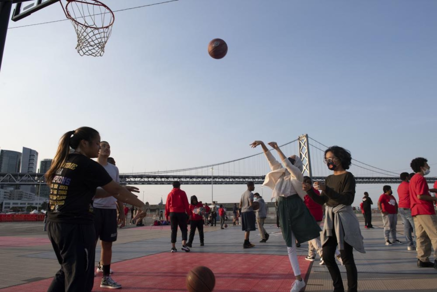 USS Rushmore Sailors participate in "Hoops with the Troops"