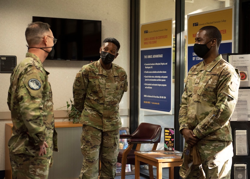 CMSSF Towberman visits the JBA ALS Airmen
