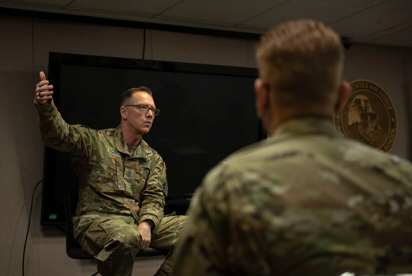 CMSSF Towberman visits the JBA ALS Airmen