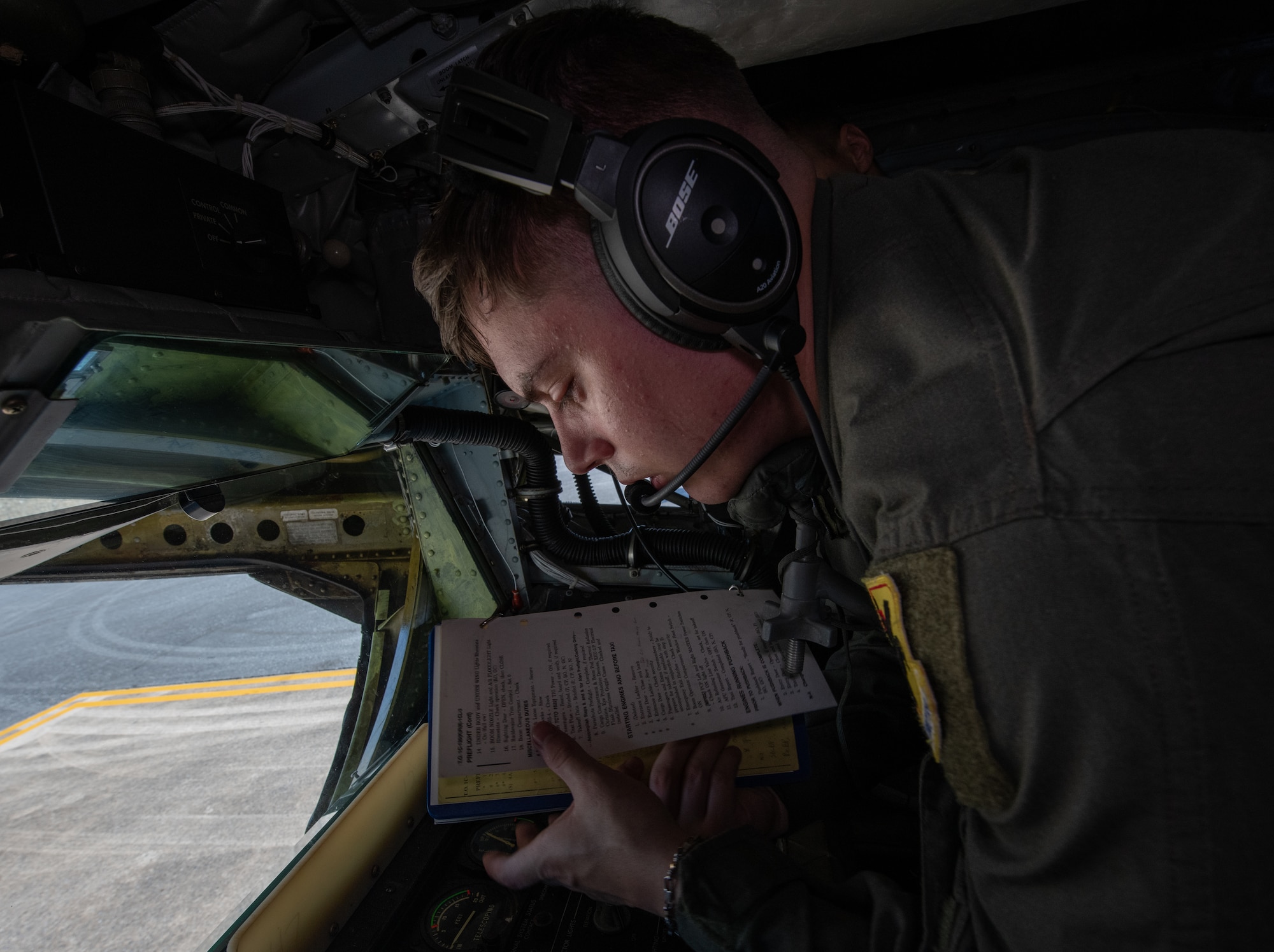 Boom operators from the 909th Air Refueling Squadron refuel F-15C Eagles.