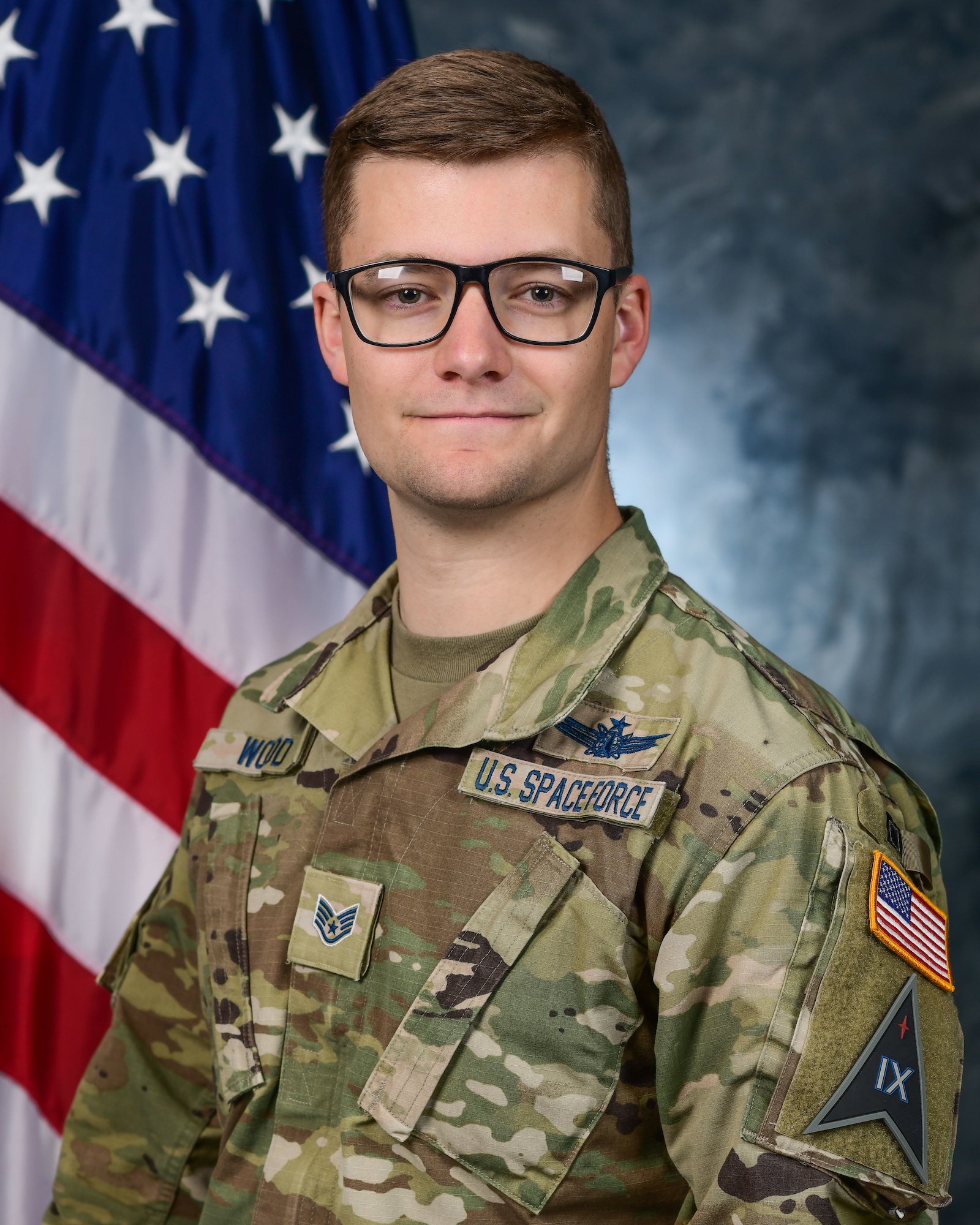 Sgt Wood poses for portrait photo