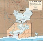 Old chart showing Guantanamo Naval Base and location of Guantanamo Light on Windward Point. (Wikipedia)