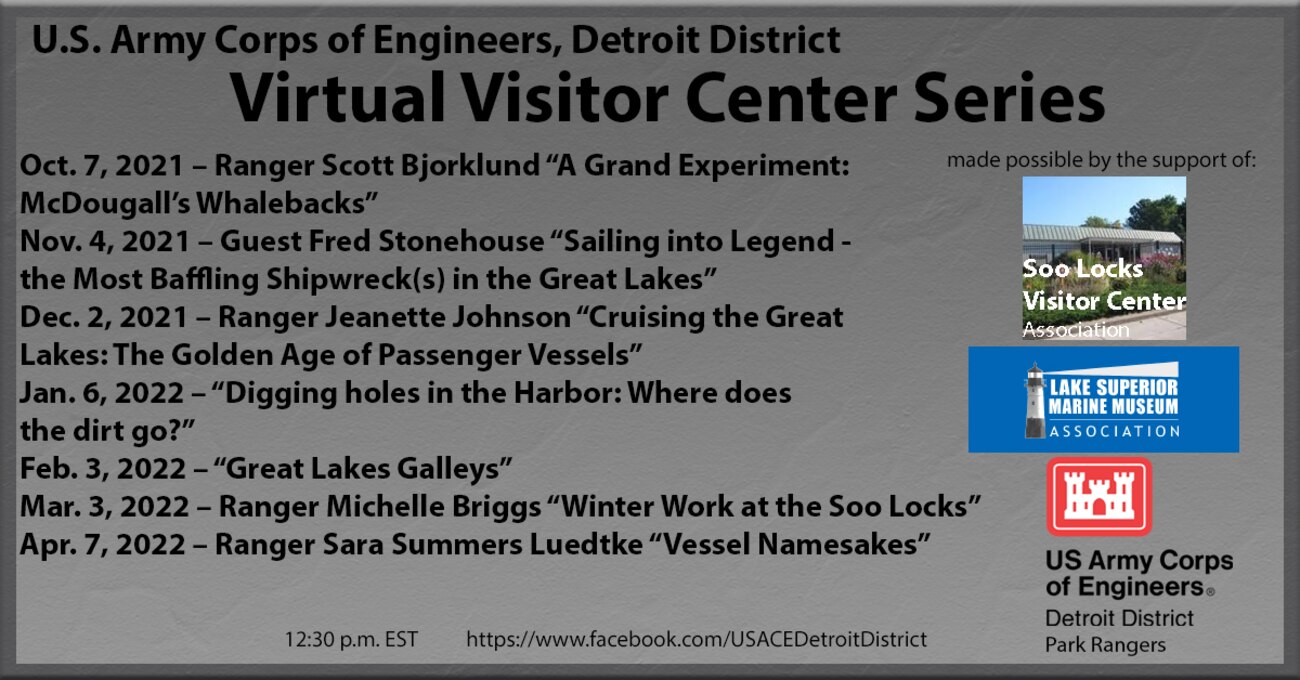 Detroit District's Virtual Visitor Center series from Oct. 2021 to April 2022.