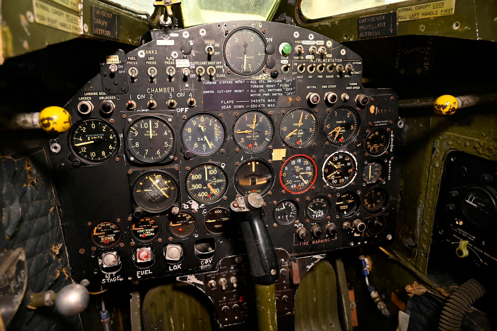 Interior views of the Bell X-1B on display in the National Museum of the U.S. Air Force Research and Development Gallery.