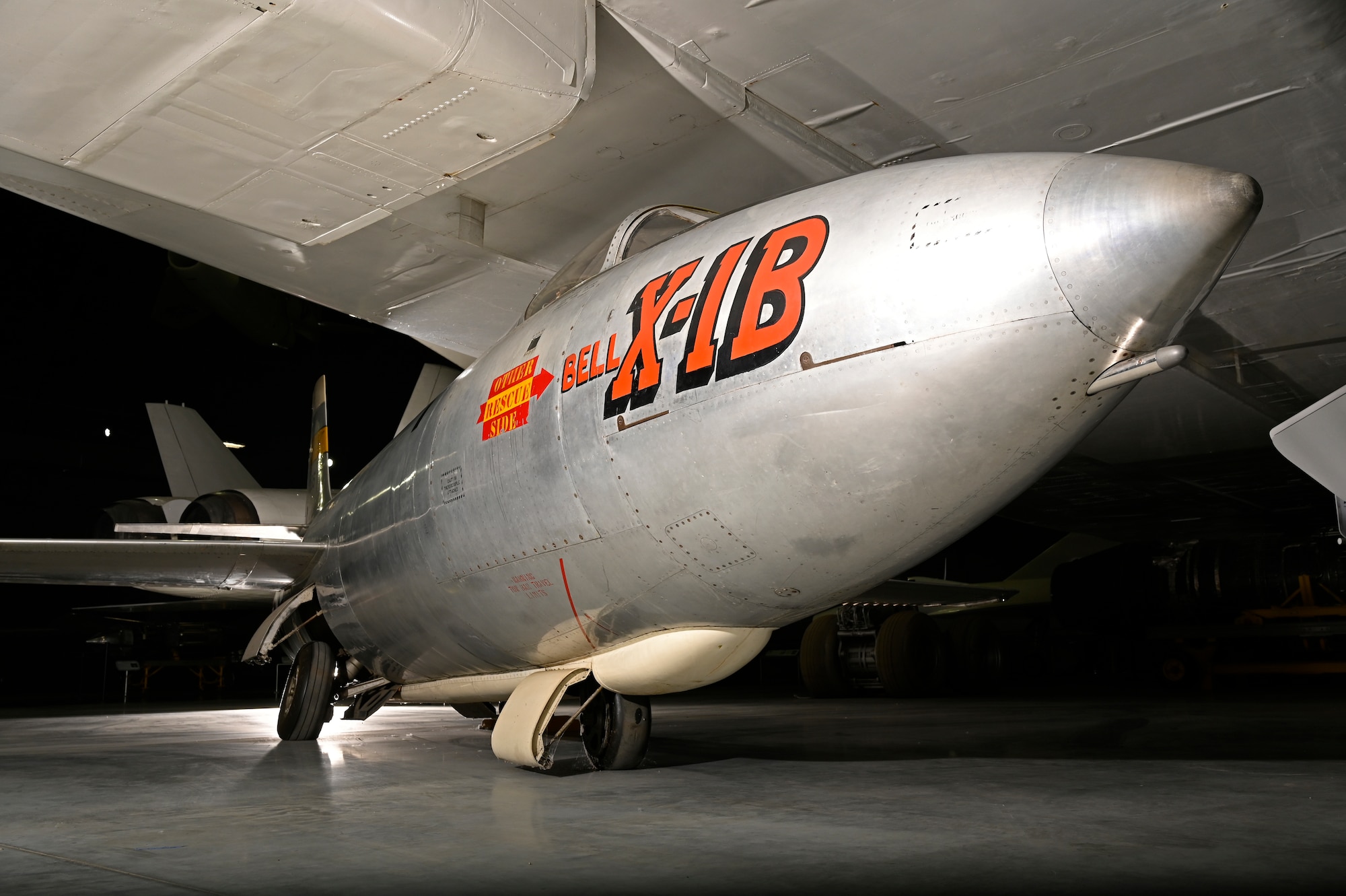 Bell X-1B on display in the National Museum of the U.S. Air Force Research and Development Gallery.