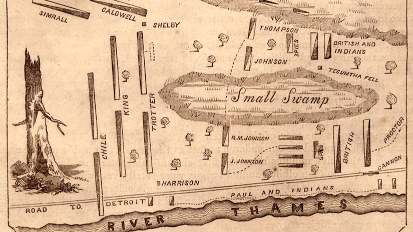 Map of the Thames, Battle in 1813.