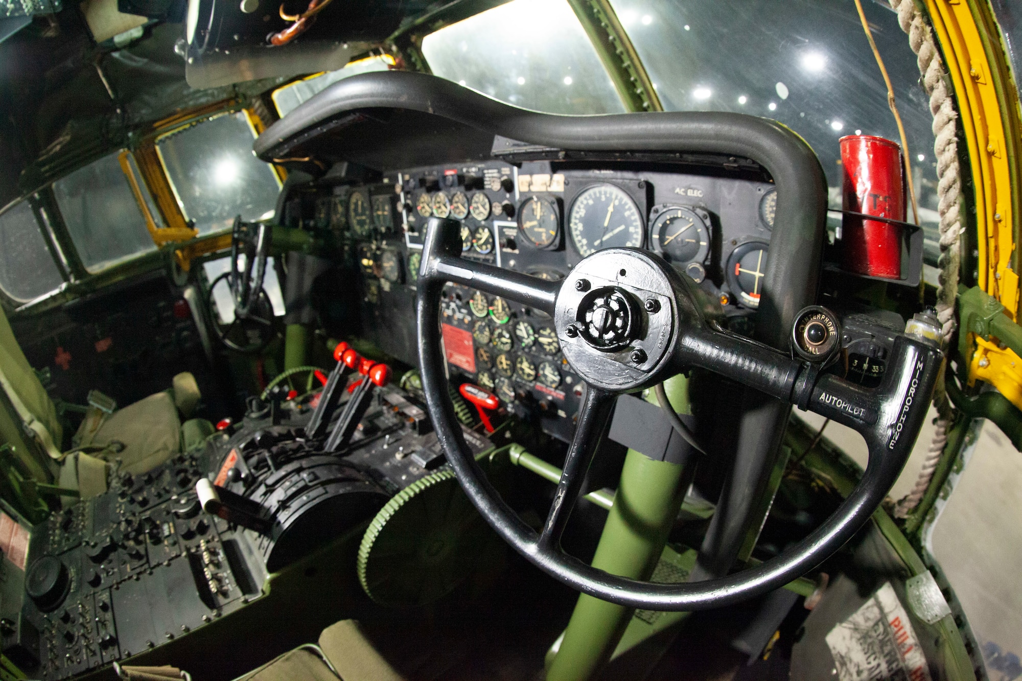 Interior view of the Boeing KC-97L Stratofreighter on display in the Cold War Gallery of the National Museum of the U.S. Air Force.
