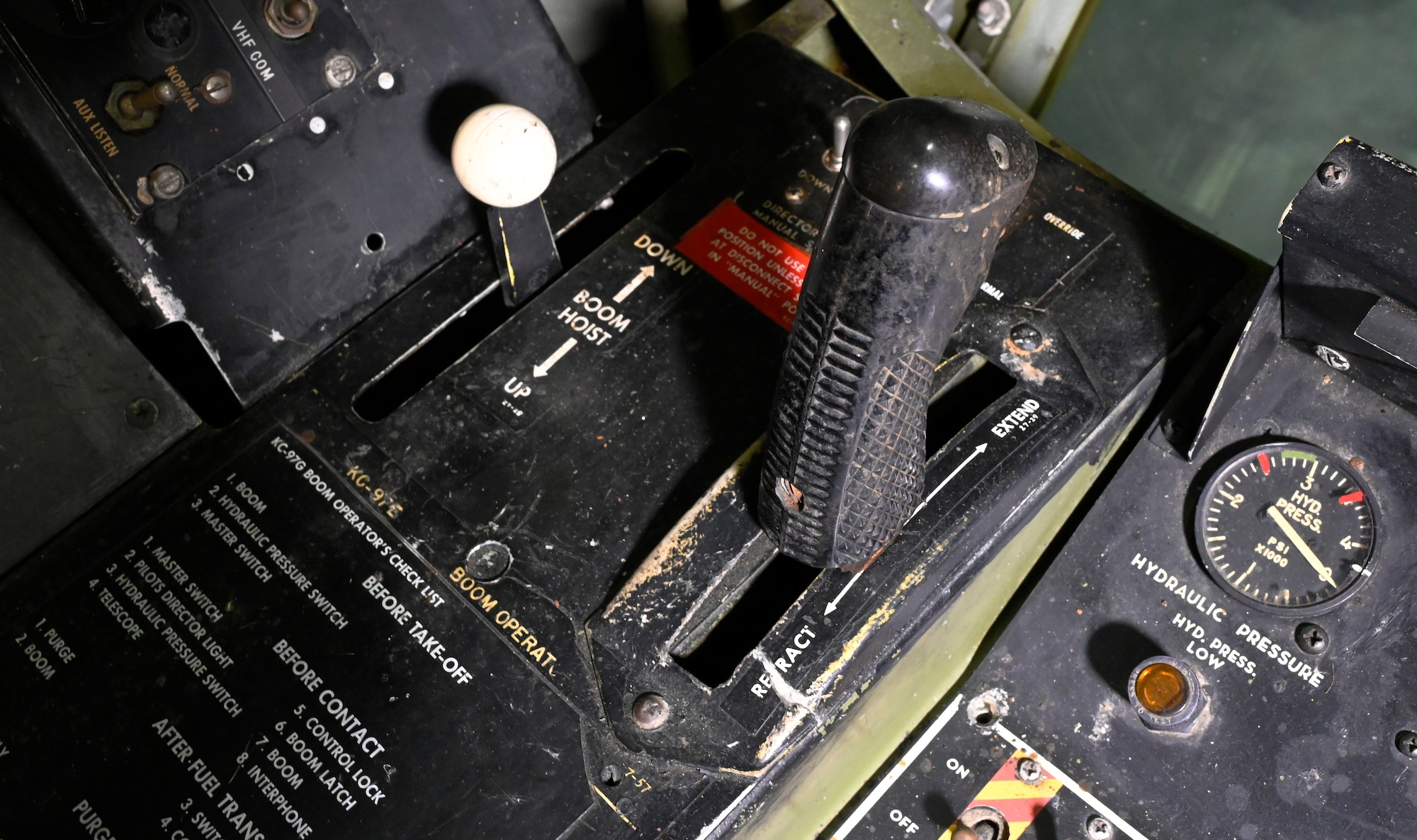 Interior view of the Boeing KC-97L Stratofreighter on display in the Cold War Gallery of the National Museum of the U.S. Air Force.