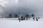 Airmen prepare for the launch of an LC-130 "skibird" assigned to the New York Air National Guard's 109th Airlift Wing in Antarctica Feb. 8, 2021, during a mission to support National Science Foundation research. The 109th Airlift Wing flies the largest ski-equipped aircraft in the world and will once again support science missions in Antarctica beginning in December 2021.