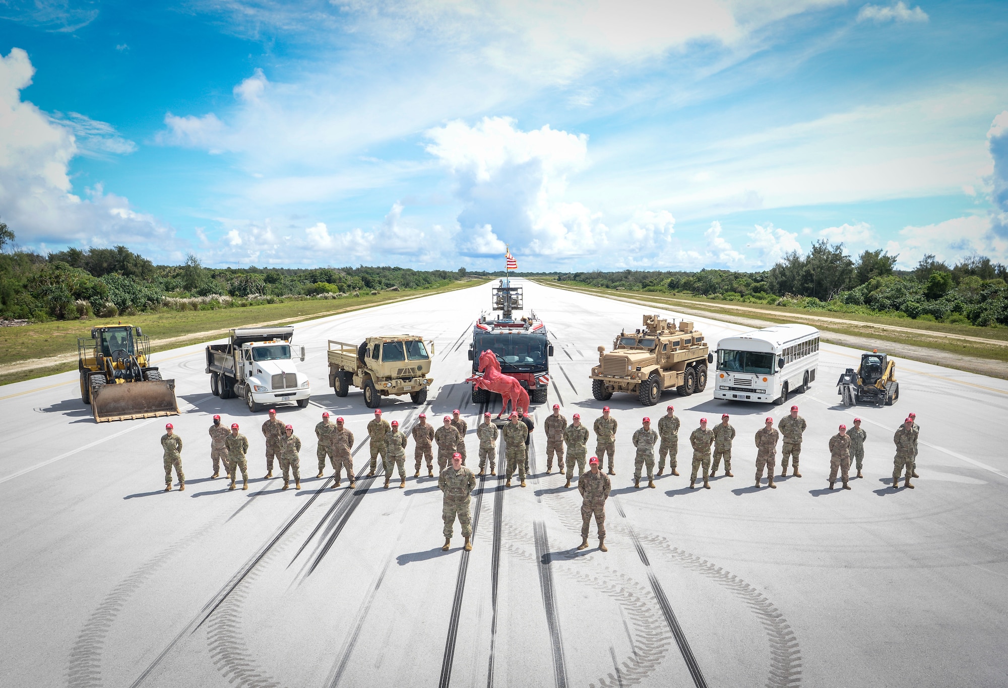 554th RED HORSE Squadron pose for group photo