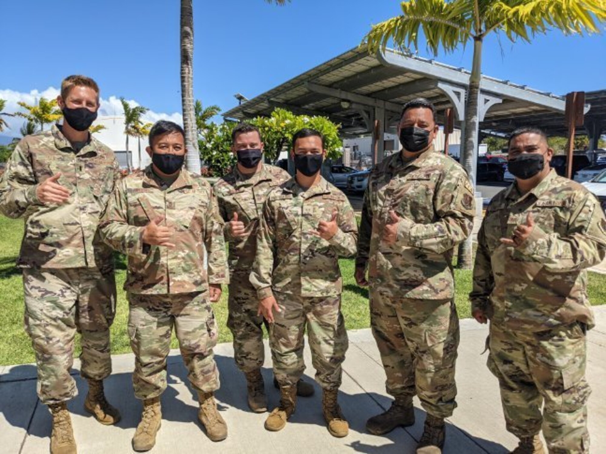 Total Force Airmen from the 15th and 154th Aircraft Maintenance Squadrons pose for a photo at Joint Base Pearl Harbor-Hickam, Hawaii, Sept. 29, 2021. The Airmen returned from Operation Pacific Iron at Anderson Air Force Base, Guam. In addition to participating in the largest F-22 Operation and deployment outside of the U.S., these Airmen assisted 347 Army Soldiers return back to home station after completing Exercise Pacific Forager ‘21.



(U.S. Air Force courtesy photo)