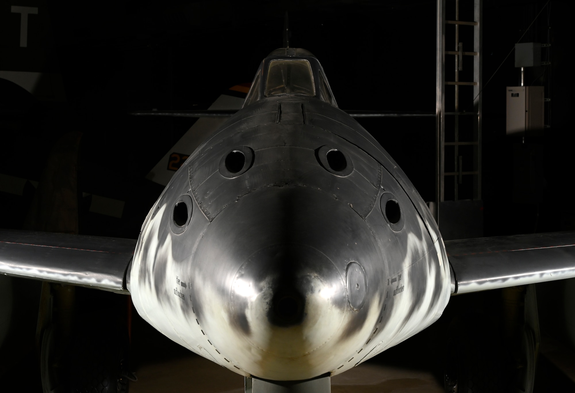 Messerschmitt Me 262A Schwalbe at the National Museum of the U.S. Air Force World War II Gallery.