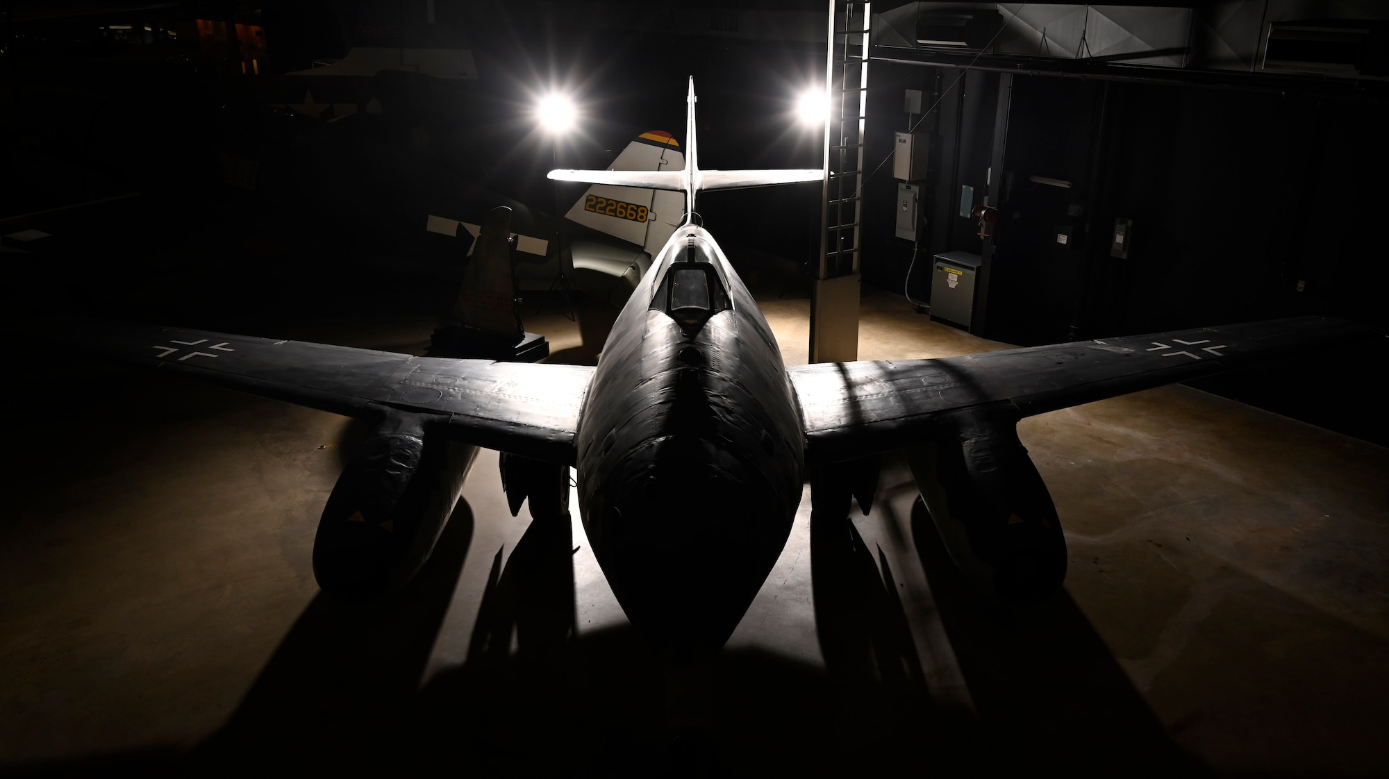 Messerschmitt Me 262A Schwalbe at the National Museum of the U.S. Air Force World War II Gallery.