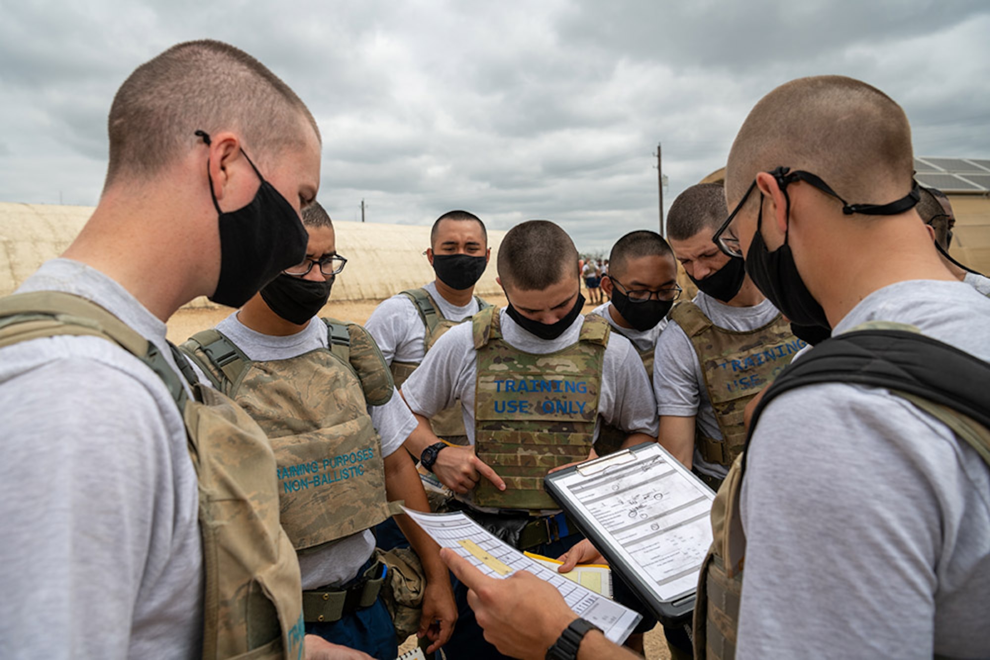 Trainees take part in CBRN Defense training.