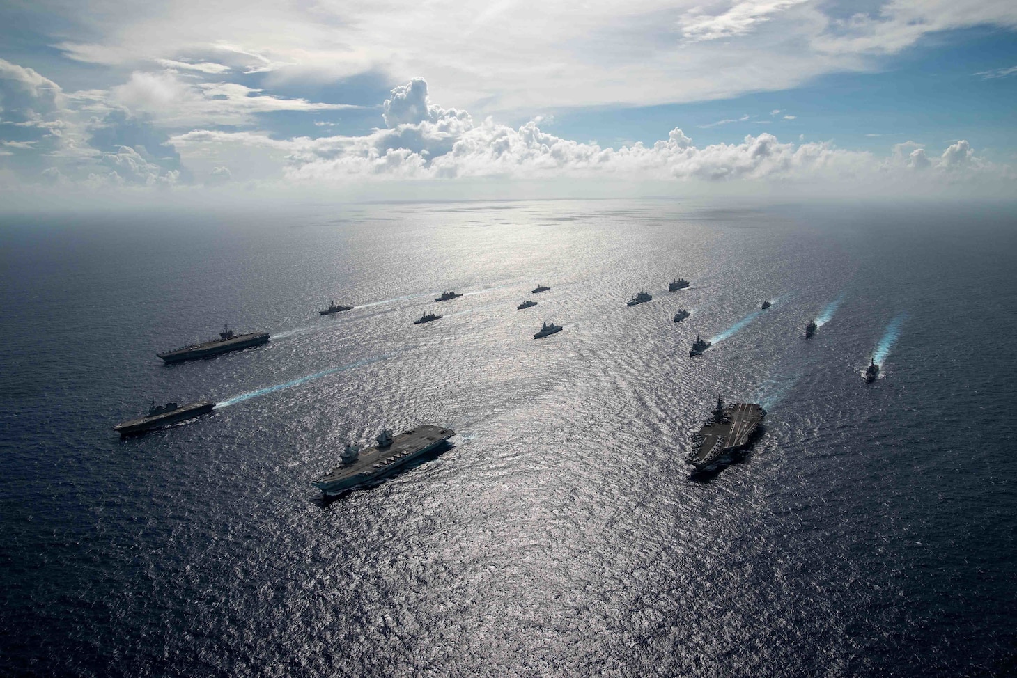 Multiple Allied Carrier Strike Groups Operate Together in 7th Fleet