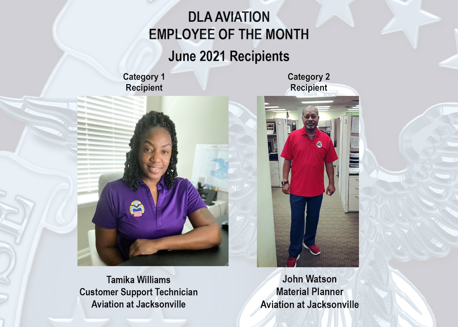 DLA Aviation at Jacksonville employees sweep June honors.