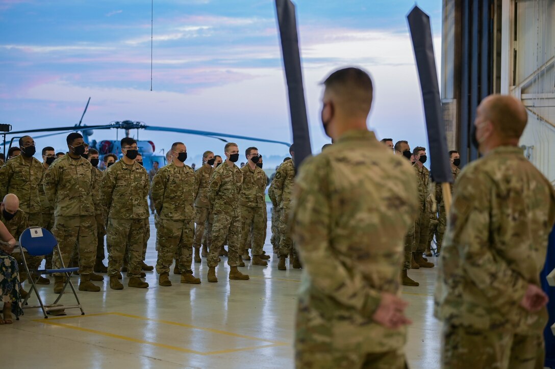 The 723rd Aircraft Maintenance Squadron deactivated and two squadrons were activated in it's place, the 41st Rescue Generation Squadron and the 71st Rescue Generation Squadron, at Moody Air Force Base, Georgia, Oct. 1, 2021. The 723rd AMXS stood for 15 years before being deactivated. (U.S. Air Force photo by Senior Airman Rebeckah Medeiros)