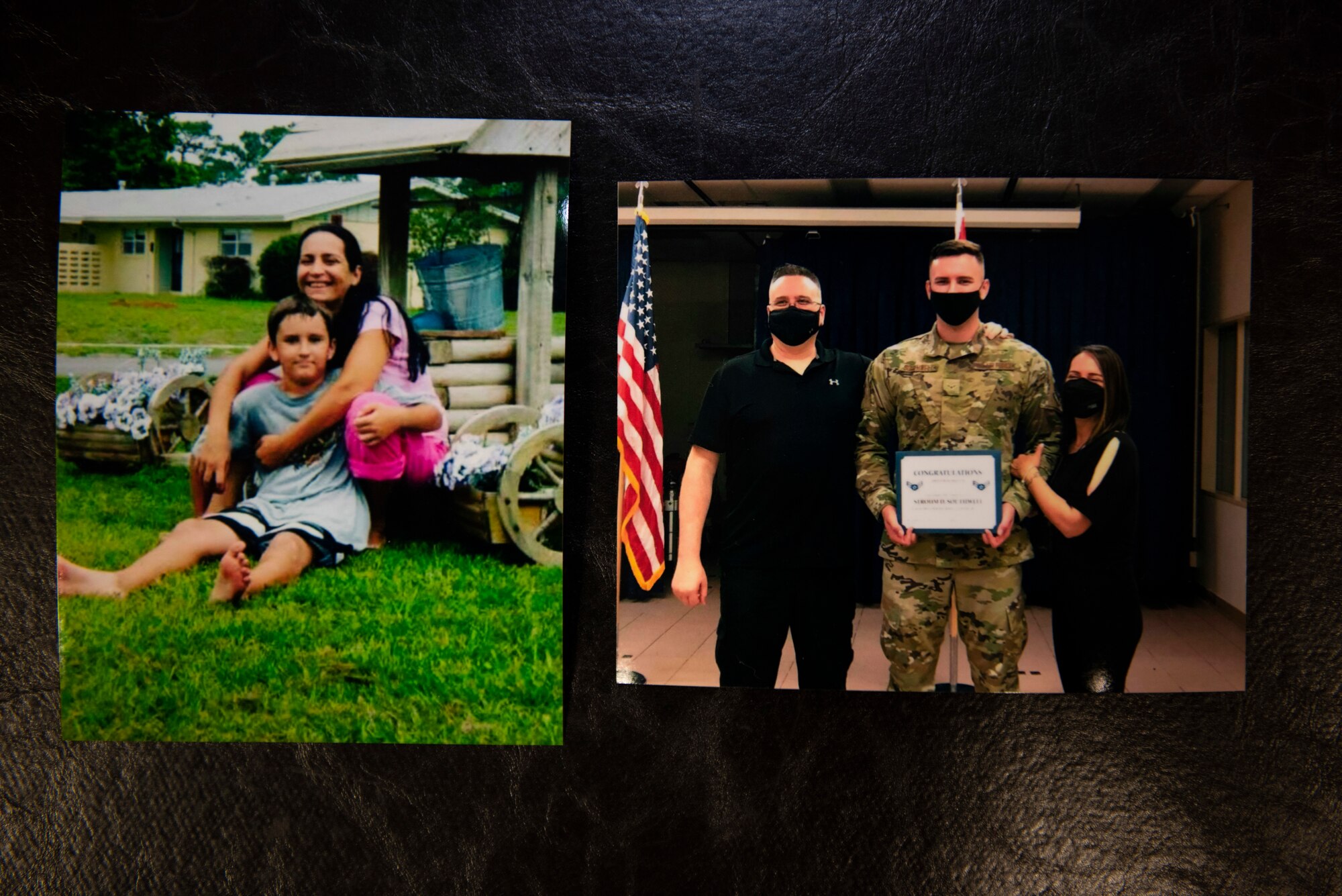 Photo of two photos. Family members.